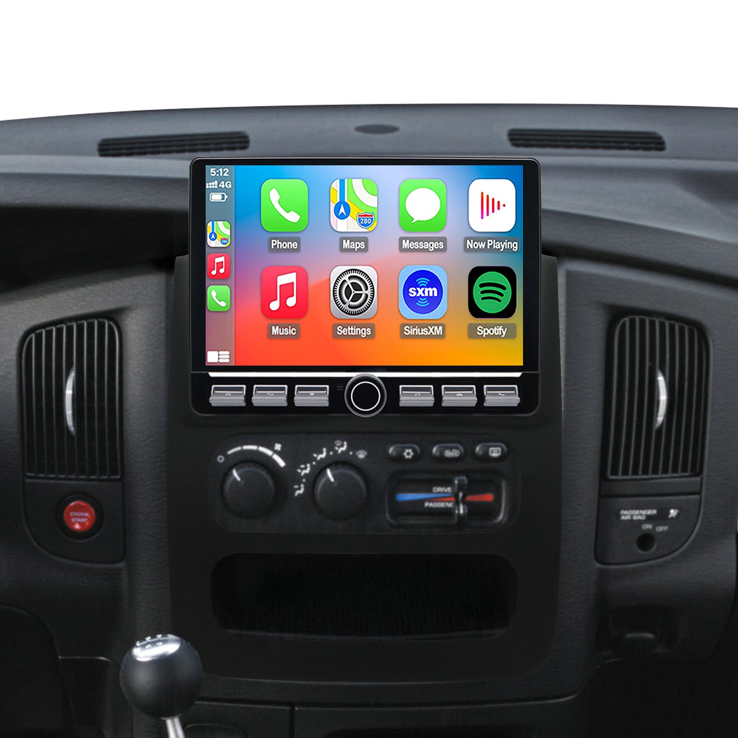 Dodge RAM Stereo replacement 2002-2005 CarPlay Radio Screen-Topdisplay 2002 2003 2004 2005 RAM Upgrade Headunit Apple Carplay Android Auto Accessories Pantalla Estéreo
