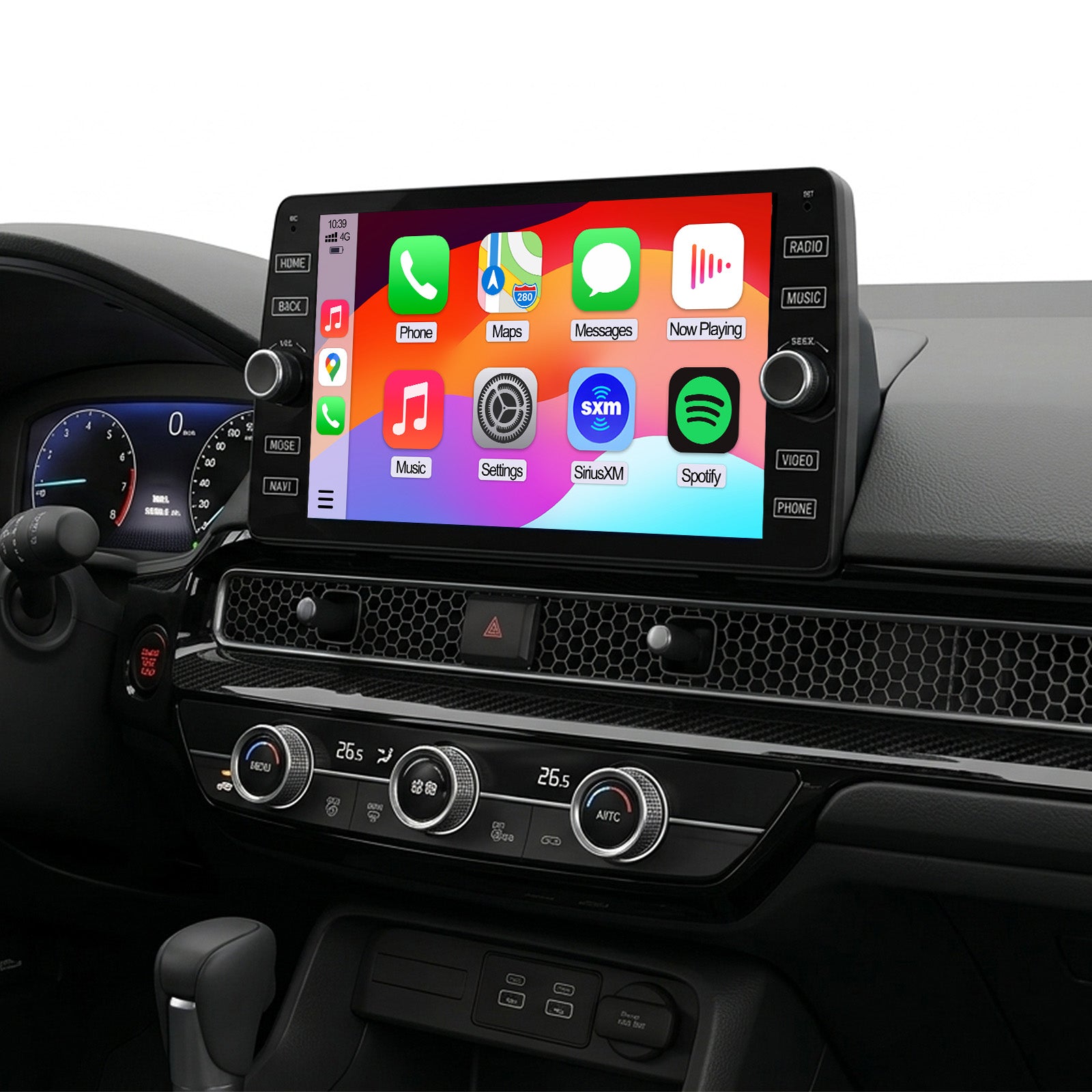 Honda Civic Radio upgrade 2022-2025 CarPlay Stereo Screen - Topdisplay 2022 2023 2024 2025 Replacement Headunit Apple Android Auto Accessories Pantalla Estéreo