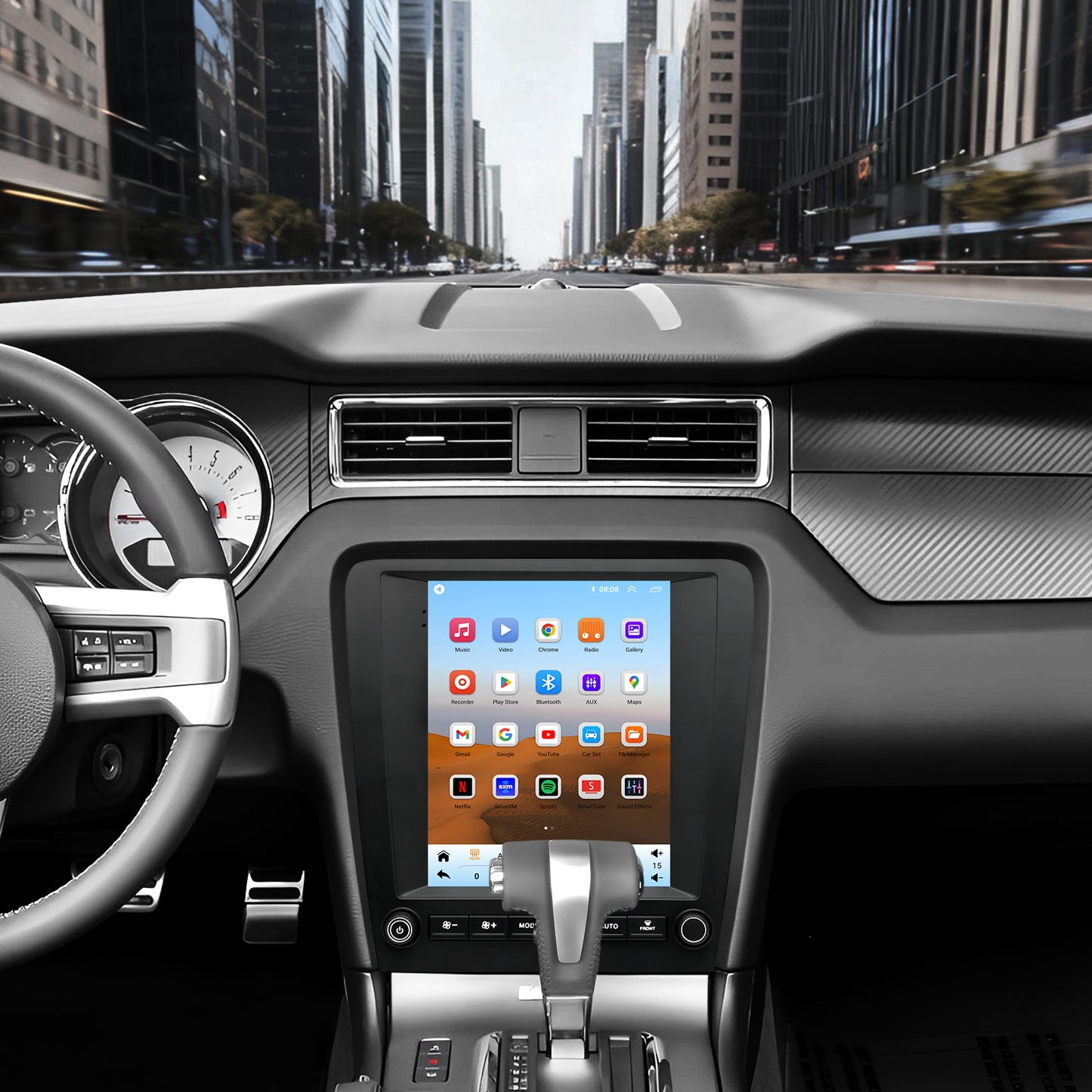 For Ford Mustang 2010-2014 Radio upgrade,9.7-inch QLED 8-Core CPU,touch screen Stereo,Wireless CarPlay & Android Auto,Free camera