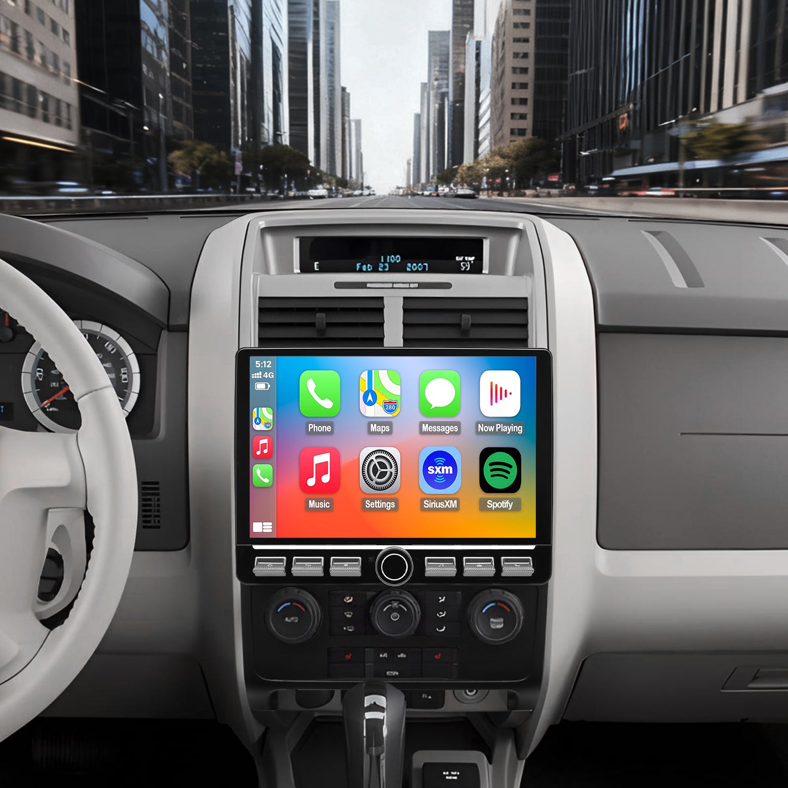 For Ford Escape 2008-2012 Radio upgrade, 10.1-inch QLED 8-Core CPU,touch screen Stereo,Wireless CarPlay & Android Auto, keep OEM Controls