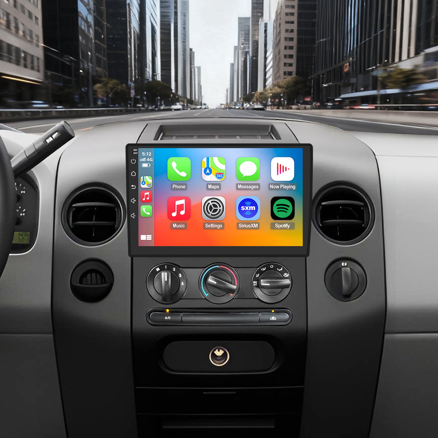 For Ford F150 2004-2008 Radio upgrade,10.1-inch QLED 8-Core CPU,touch screen Stereo,Wireless CarPlay & Android Auto,Free camera