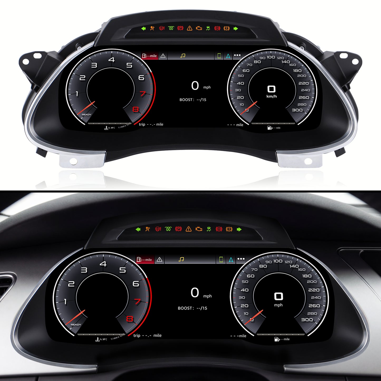 Audi A4 Digital Instrument Cluster 2009 / 2010 / 2011 / 2012 | 12.3" QLED - Topdisplay