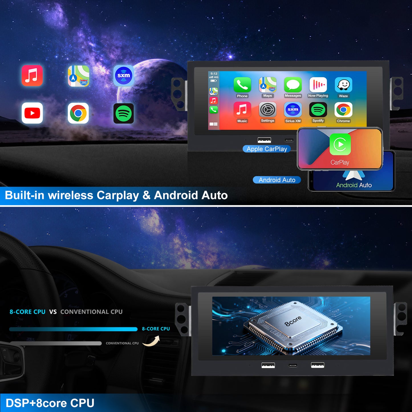 Chevy Corvette Radio upgrade 1997-2004 CarPlay Stereo Screen - Topdisplay 1997 1998 1999 2000 2001 2002 2003 2004 Chevrolet Replacement Headunit Apple Android Auto Accessories Pantalla Estéreo