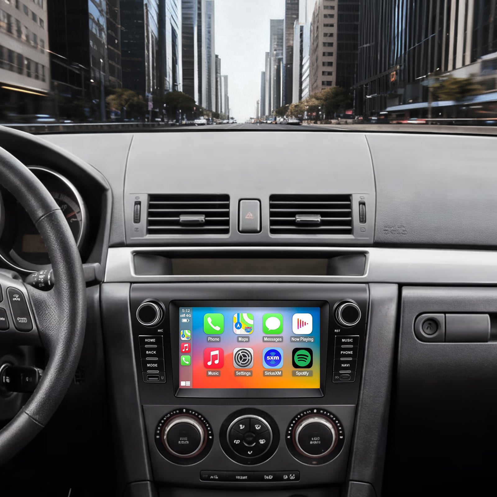 Mazda 3 radio 2003-2009 Upgrade CarPlay Screen- Topdisplay 2003 2004 2005 2006 2007 2008 2009 Mazda 3 Replacement Stereo Headunit Apple Carplay Android Auto Pantalla Estéreo