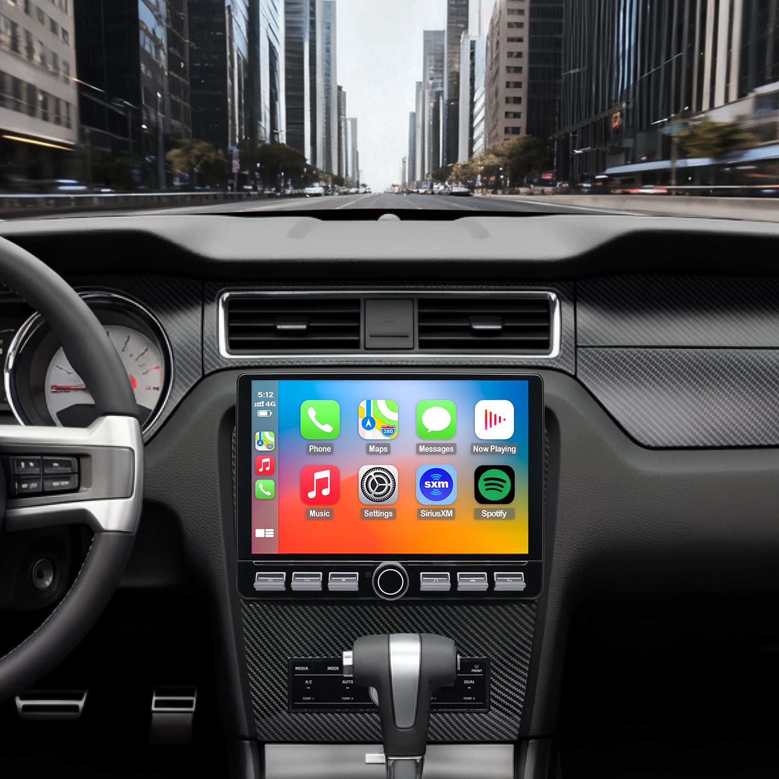 Ford Mustang Stereo replacement 2010-2014 CarPlay Radio Screen-Topdisplay 2010 2011 2012 2013 2014 Mustang Upgrade Headunit Apple Carplay Android Auto Accessories Pantalla Estéreo