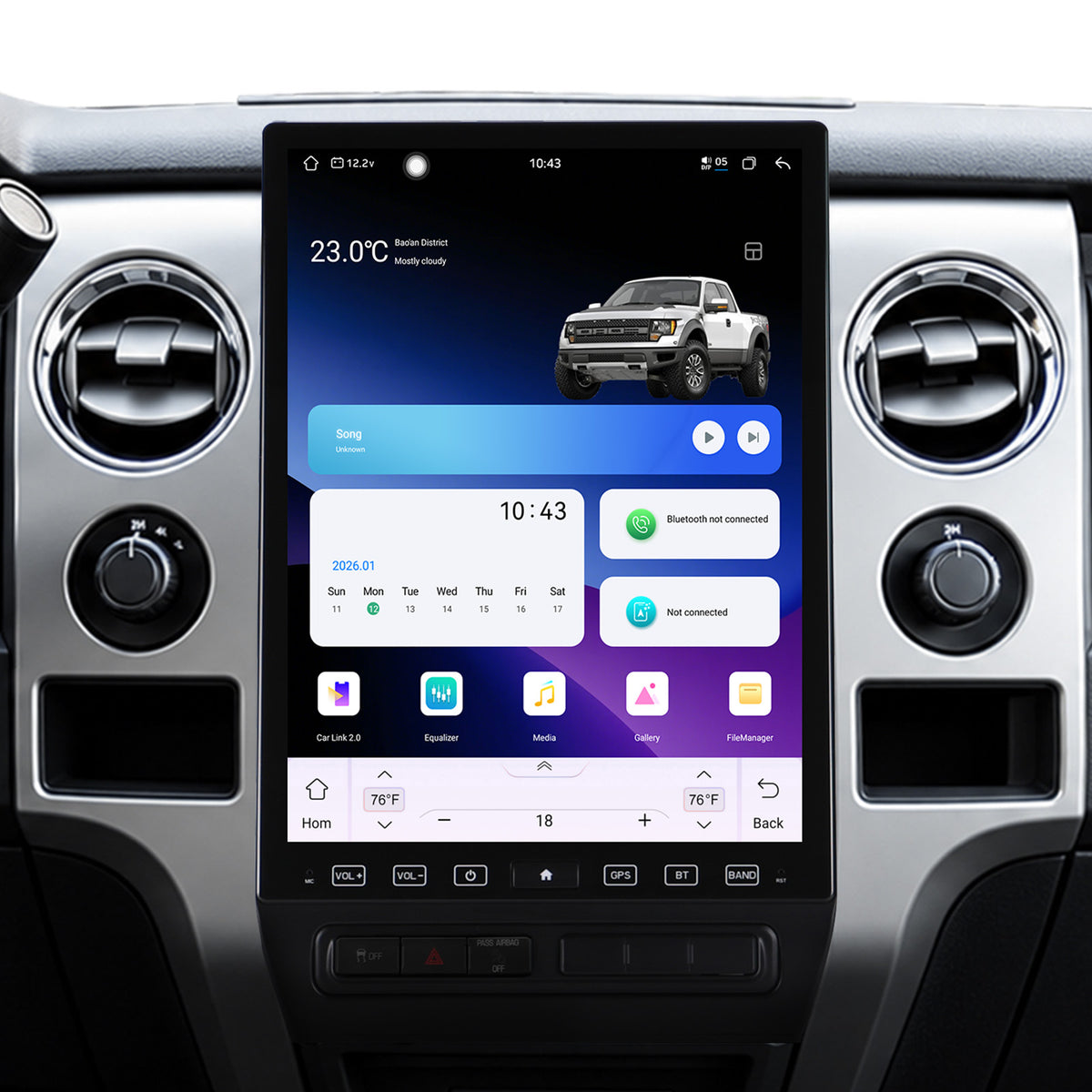 Ford F150 Stereo replacement 2009-2012 CarPlay Radio Screen-Topdisplay 2009 2010 2011 2012 F150 Upgrade Headunit Apple Carplay Android Auto Accessories Pantalla Estéreo