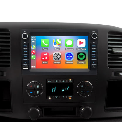 Chevy Silverado Radio upgrade 2007-2013 CarPlay Stereo Screen-Topdisplay 2007 2008 2009 2010 2011 2012 2013 Chevrolet Replacement Headunit Apple Android Auto Accessories Pantalla Estéreo