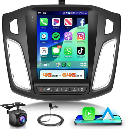 Ford Focus Radio upgrade 2012-2018 CarPlay Stereo Screen - Topdisplay 2012 2013 2014 2015 2016 2017 2018 Ford Replacement Headunit Apple Android Auto Accessories Pantalla Estéreo