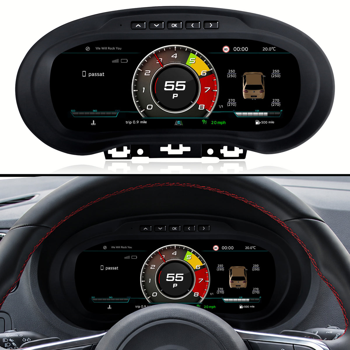 For Volkswagen Polo 2012-2018 10.25-inch QLED digital instrument cluster, digital dashboard replacement
