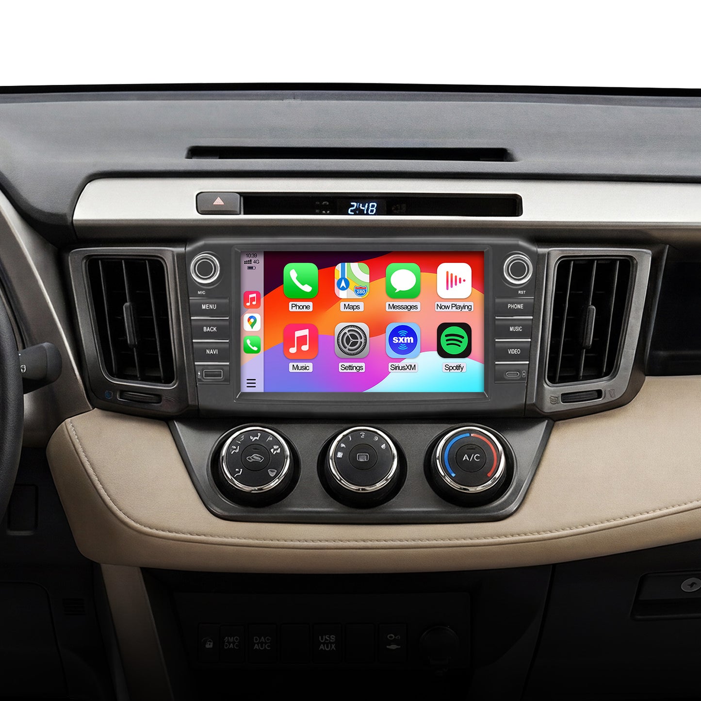 Toyota RAV4 radio 2013-2018 Upgrade CarPlay Screen- Topdisplay  2013 2014 2015 2016 2017 2018 Toyota RAV4 Upgrade Stereo Headunit Apple Carplay Android Auto Pantalla Estéreo