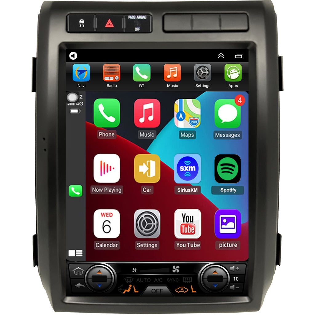 for Ford F150 2009-2012 Radio upgrade,12.1-inch QLED 8-Core CPU,touch screen Stereo,Wireless CarPlay & Android Auto,Manual AC Only
