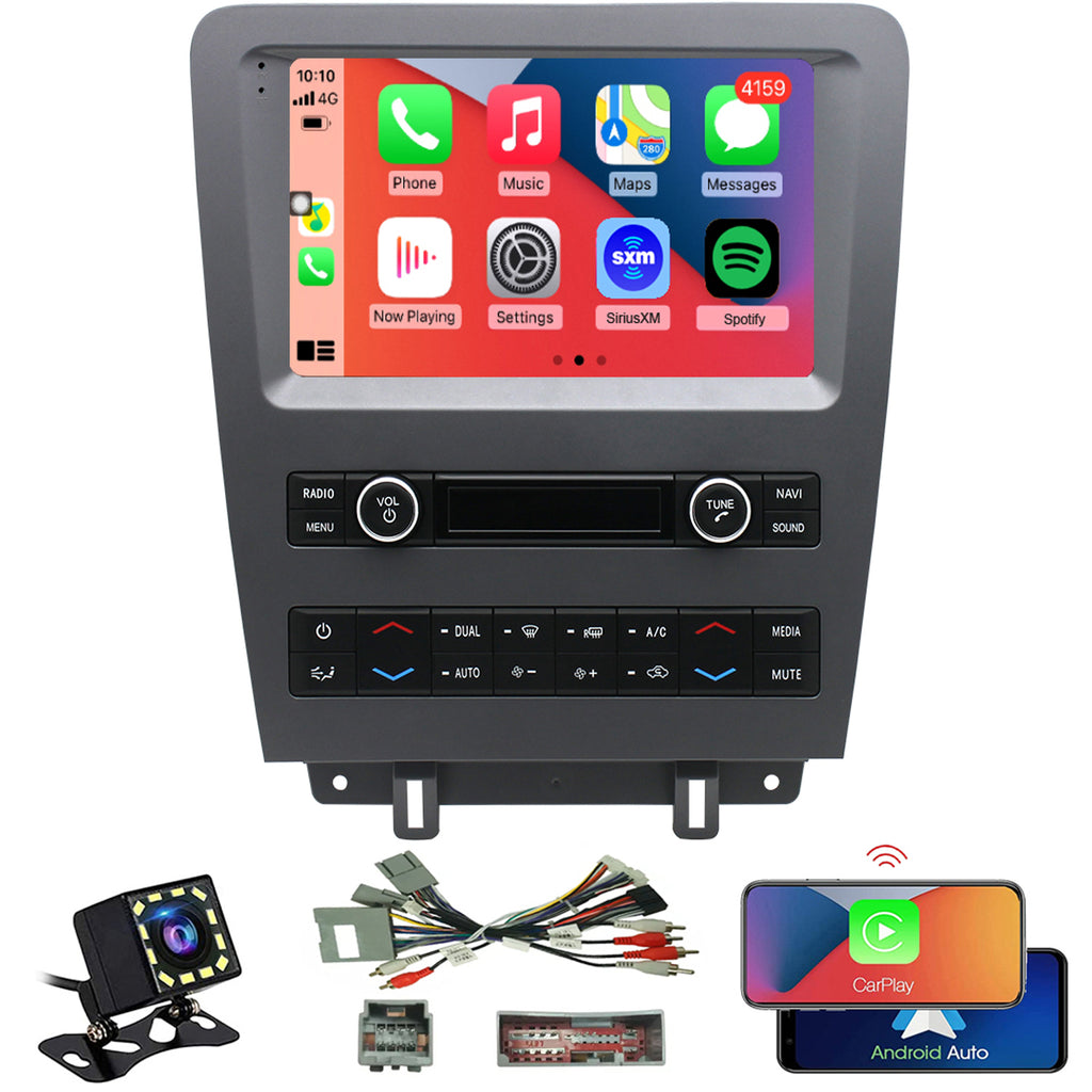 for Ford Mustang 2010-2014 Radio upgrade,9-inch QLED 8-Core CPU,touch screen Stereo,Wireless CarPlay & Android Auto,Free camera