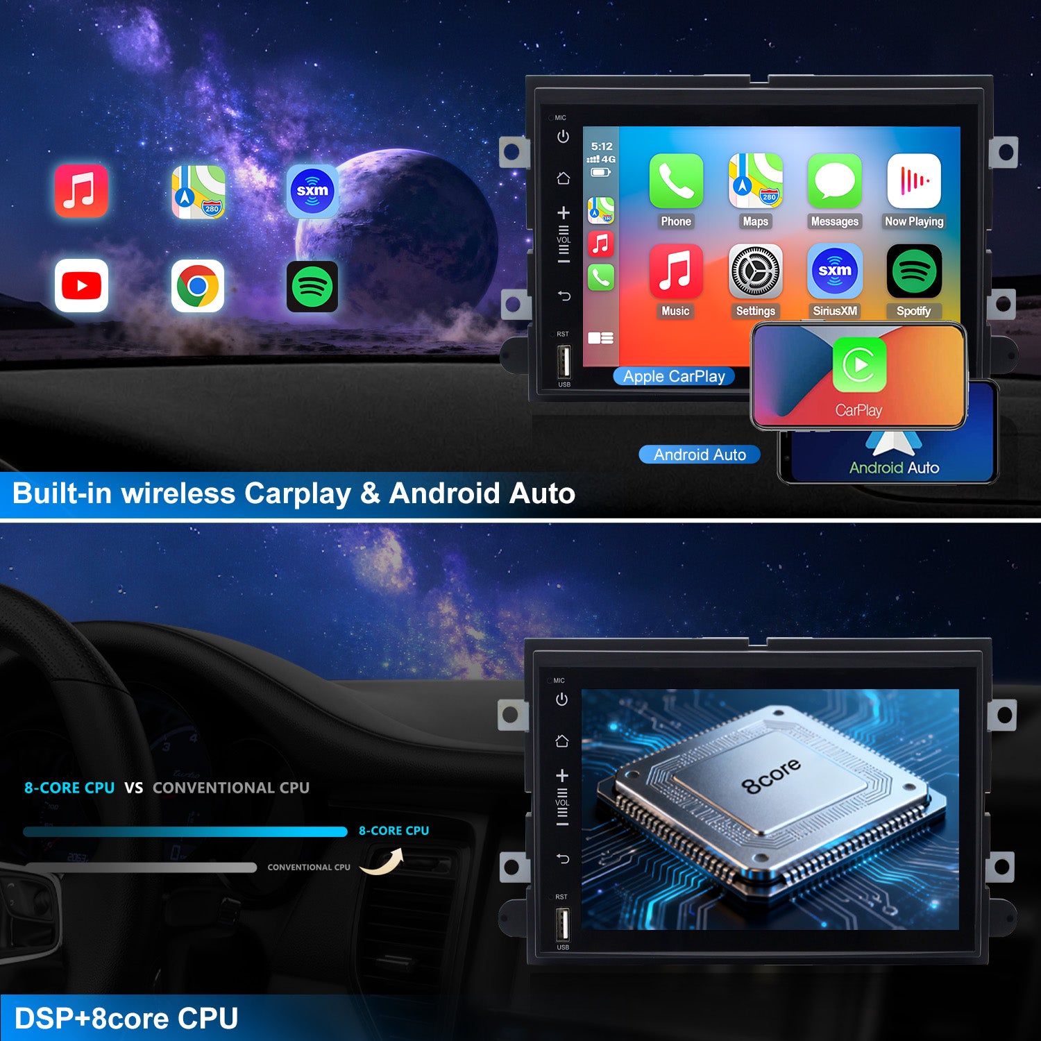 Ford Transit Connect Radio upgrade 2013 CarPlay Stereo - Topdisplay 2013 Upgrade Touch Screen Headunit Apple Carplay Android Auto Accessories Estéreo Pantalla
