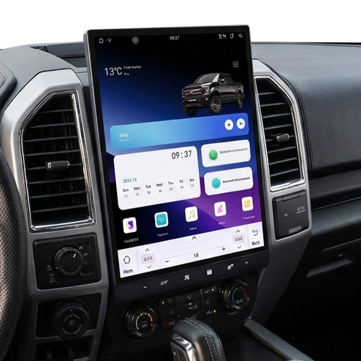 For Ford F250 2017-2021, 15.6-inch QLED Car Radio & Touch Screen Stereo, 8-Core CPU, Wireless CarPlay & Android Auto, Retain OEM Controls