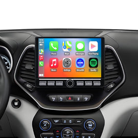 For Jeep Cherokee 2014-2023 Radio upgrade,10.1-inch QLED 8-Core CPU,touch screen Stereo,Wireless CarPlay & Android Auto,keep OEM Controls