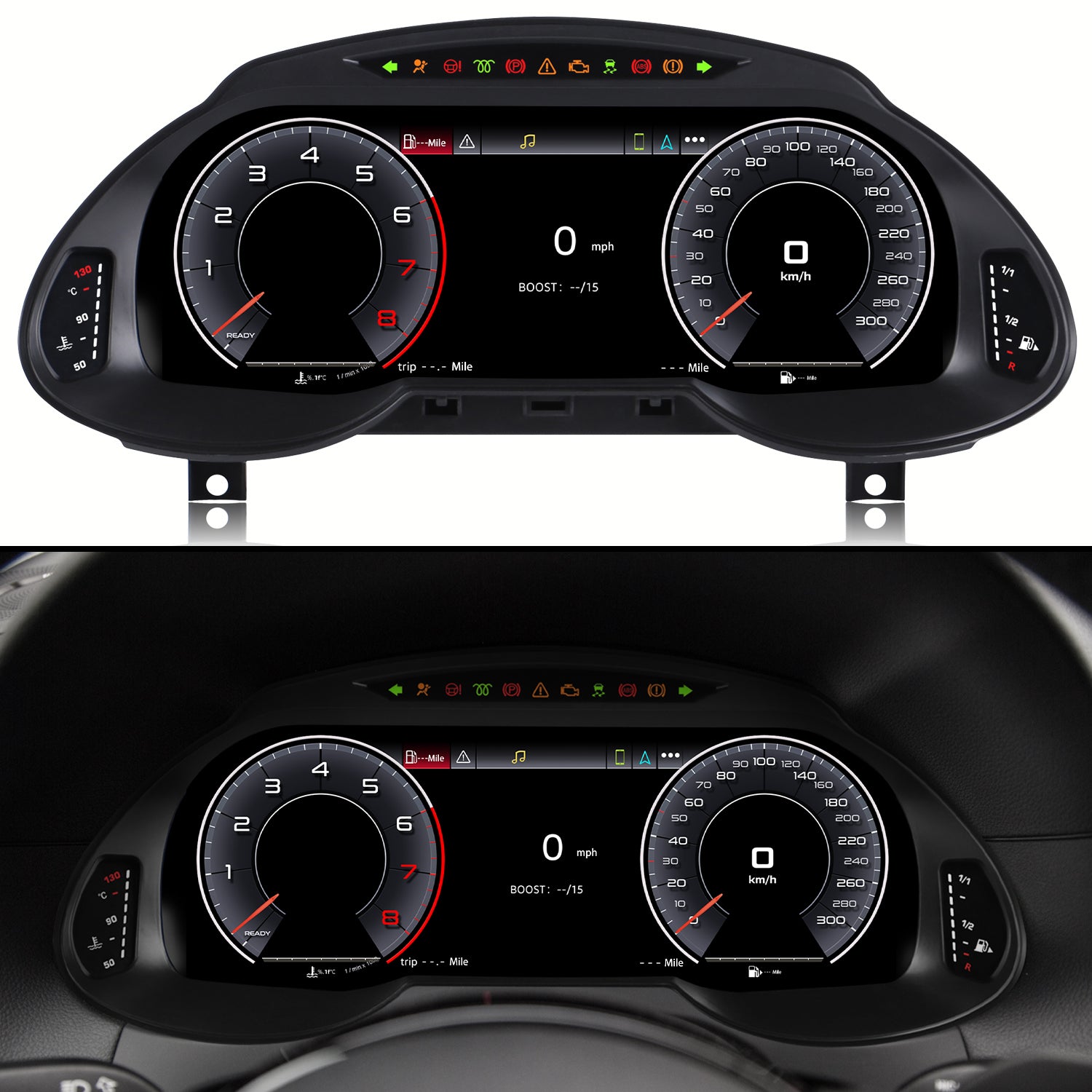 Audi Q5 Digital Instrument Cluster 2009-2018 | 12.3" QLED - Topdisplay 2009 / 2010 / 2011 / 2012 / 2013 / 2014 / 2015 / 2016 / 2017 / 2018