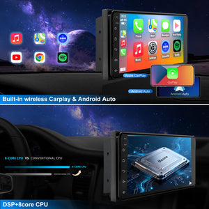 For Scion tC 2005-2016 Radio upgrade, touch screen Car Stereo, 7-inch QLED 8-Core CPU, Wireless CarPlay & Android Auto, Free backup camera, keep OEM Controls