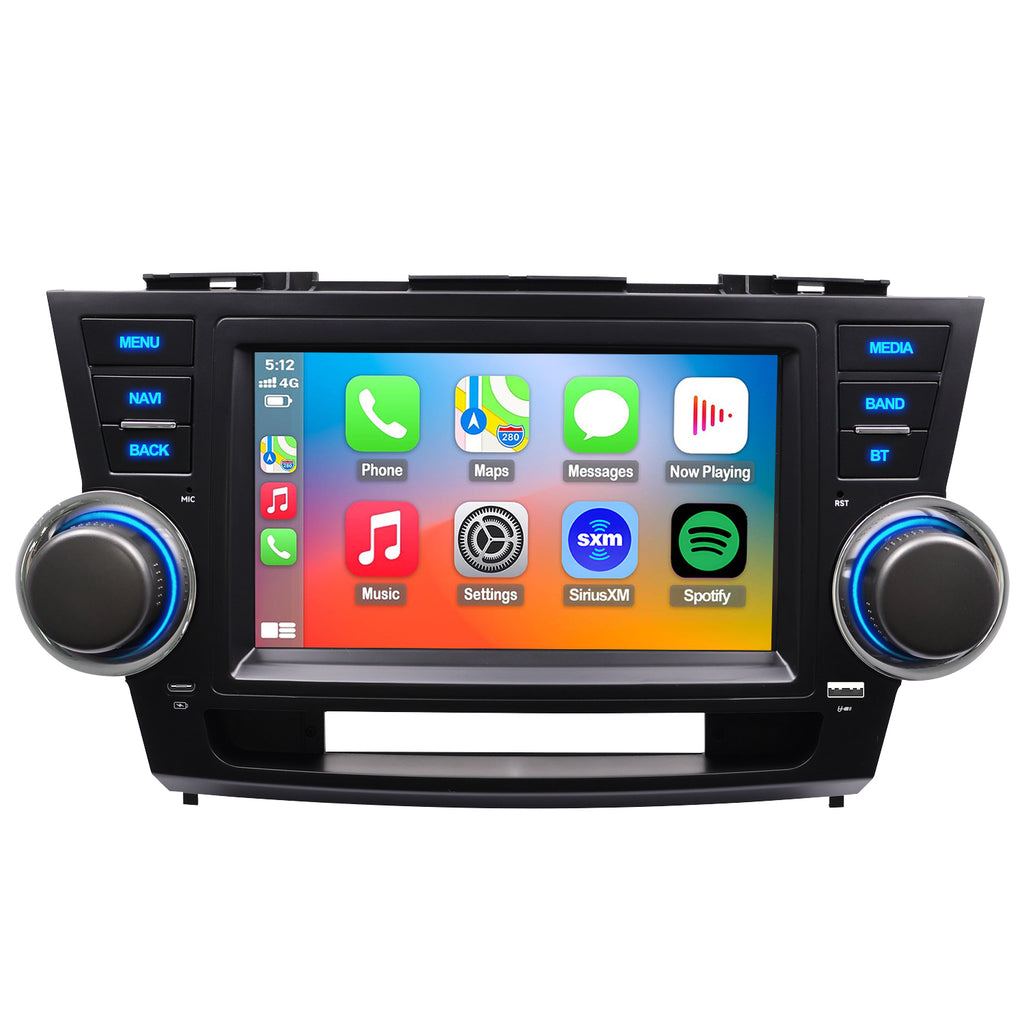 For Toyota Highlander 2008-2013 Radio upgrade,9-inch QLED 8-Core CPU,touch screen Stereo,Wireless CarPlay & Android Auto,keep OEM Controls