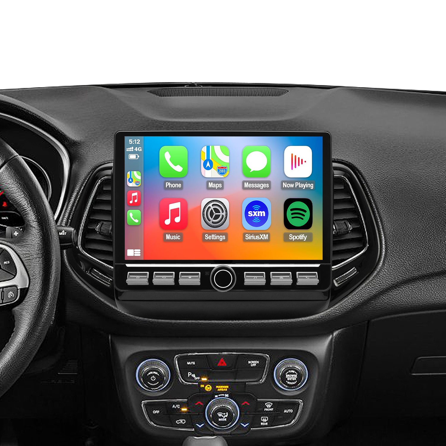 Jeep Compass Radio 2018-2021 Upgrade CarPlay Screen- 2018 2019 2020 2021 Topdisplay Upgrade Stereo Headunit Apple Carplay Android Auto Pantalla Estéreo