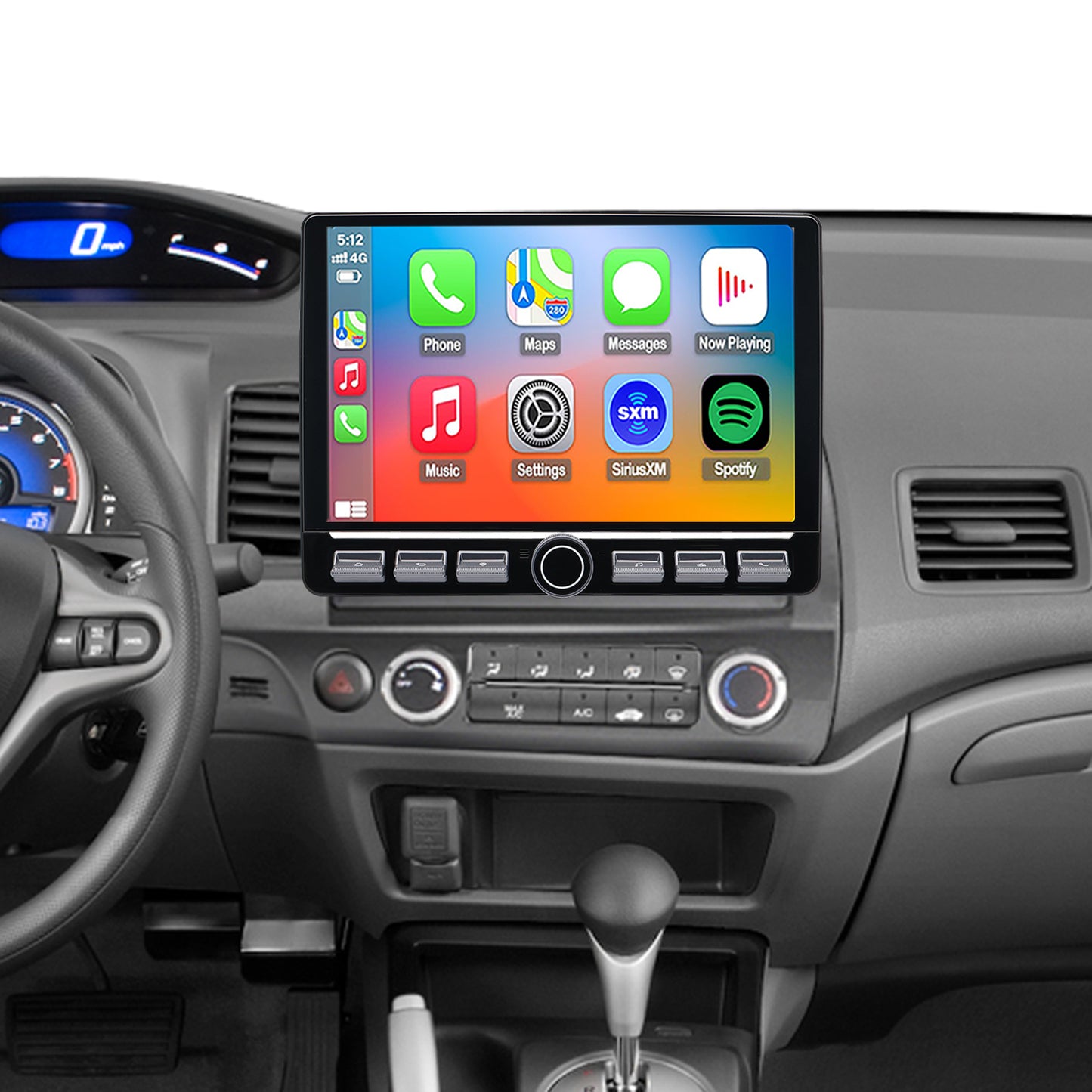 Honda Civic Radio upgrade 2006-2011 CarPlay Stereo Screen - Topdisplay 2006 2007 2008 2009 2010 2011 Replacement Headunit Apple Android Auto Accessories Pantalla Estéreo