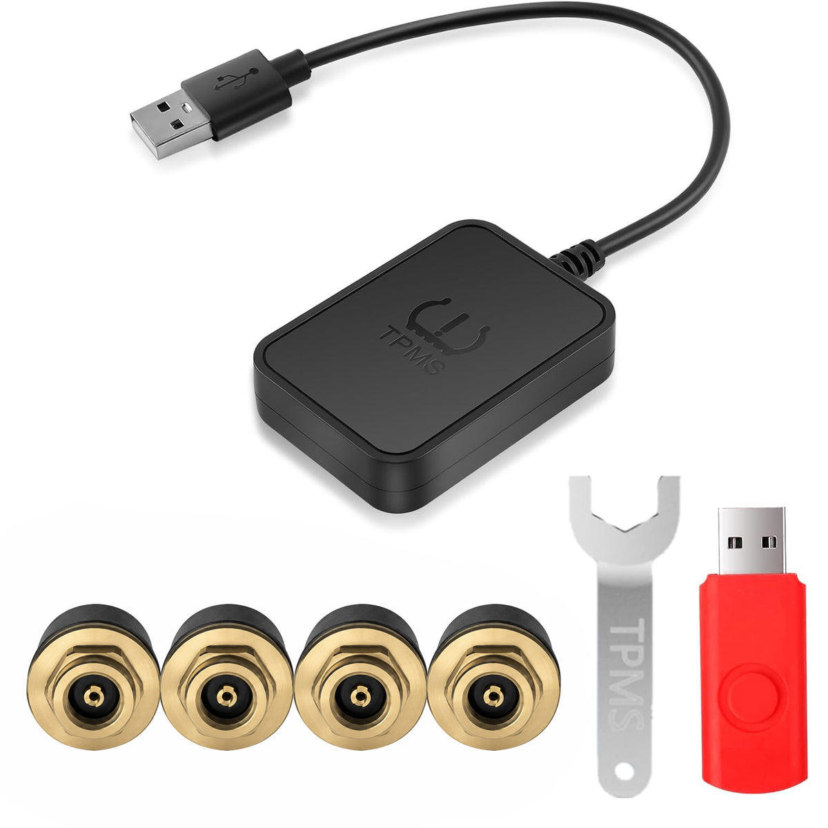 Topdisplay TM2 TPMS Set of 4 Sensors, Tire Pressure Display via Built-in Head Unit App, Restore Factory-Style Monitoring