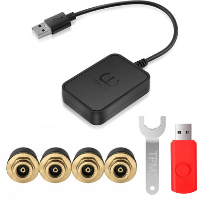 Topdisplay TM2 TPMS Set of 4 Sensors, Tire Pressure Display via Built-in Head Unit App, Restore Factory-Style Monitoring