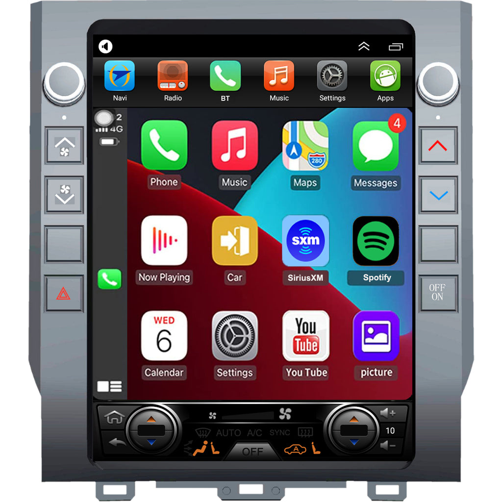 for Toyota Tundra 2014-2020 Radio upgrade,12.1-inch QLED  8-Core CPU,touch screen Stereo,Wireless CarPlay & Android Auto,keep OEM Controls