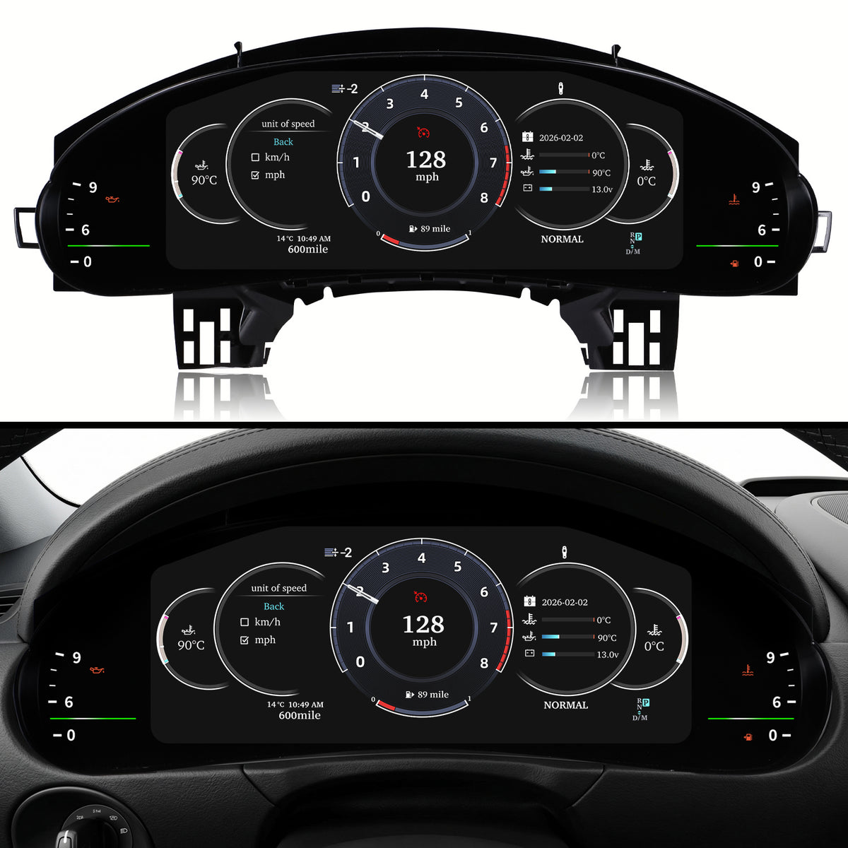 Porsche Cayenne Digital Instrument Cluster 2002-2009 | 12.3" QLED - Topdisplay 2002 2003 2004 2005 2006 2007 2008 2009