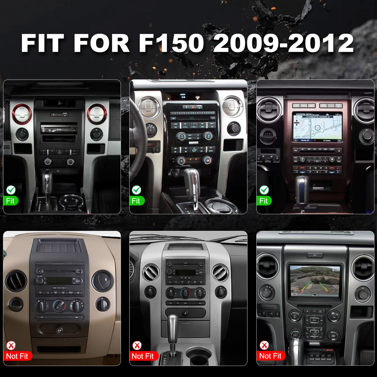 For Ford F150 2009-2012 Radio upgrade,10.1-inch QLED 8-Core CPU,touch screen Stereo,Wireless CarPlay & Android Auto,Free camera