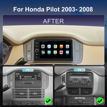 Honda Pilot Radio upgrade 2003-2008 CarPlay Stereo Screen-Topdisplay 2003 2004 2005 2006 2007 2008 Replacement Headunit Apple Android Auto Accessories Pantalla Estéreo 