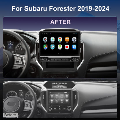 For Subaru Forester 2019-2024 Radio upgrade,10.2-inch QLED  8-Core CPU,touch screen Stereo,Wireless CarPlay & Android Auto,keep OEM Controls
