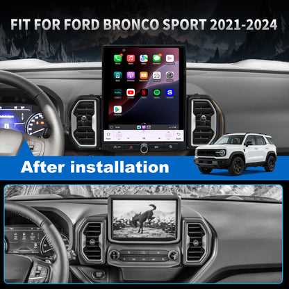 For Ford Bronco Sport 2021-2024 Radio upgrade, 14.5-inch QLED 8-Core CPU, touch screen Stereo,Wireless CarPlay & Android Auto, keep OEM Controls