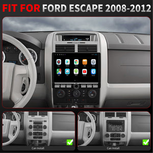 For Ford Escape 2008-2012 Radio upgrade, 10.1-inch QLED 8-Core CPU,touch screen Stereo,Wireless CarPlay & Android Auto, keep OEM Controls