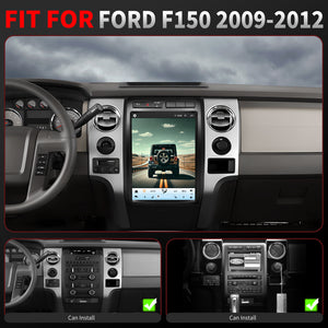 For Ford F150 2009-2012 Radio upgrade,12.1-inch QLED 8-Core CPU,touch screen Stereo,Wireless CarPlay & Android Auto,Manual AC Only