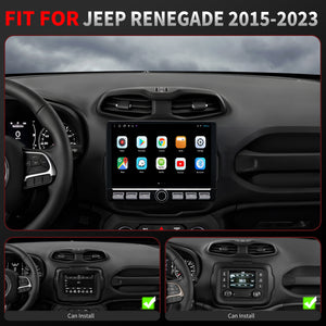 For Jeep Renegade 2015-2023 Radio upgrade,10.1-inch QLED 8-Core CPU,touch screen Stereo,Wireless CarPlay & Android Auto,keep OEM Controls