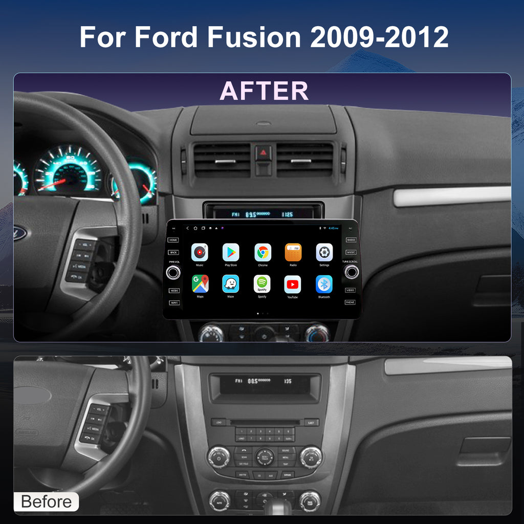 For Ford Fusion 2009-2012 Radio upgrade,10.2-inch QLED 8-Core CPU,touch screen Stereo,Wireless CarPlay & Android Auto,keep OEM Controls