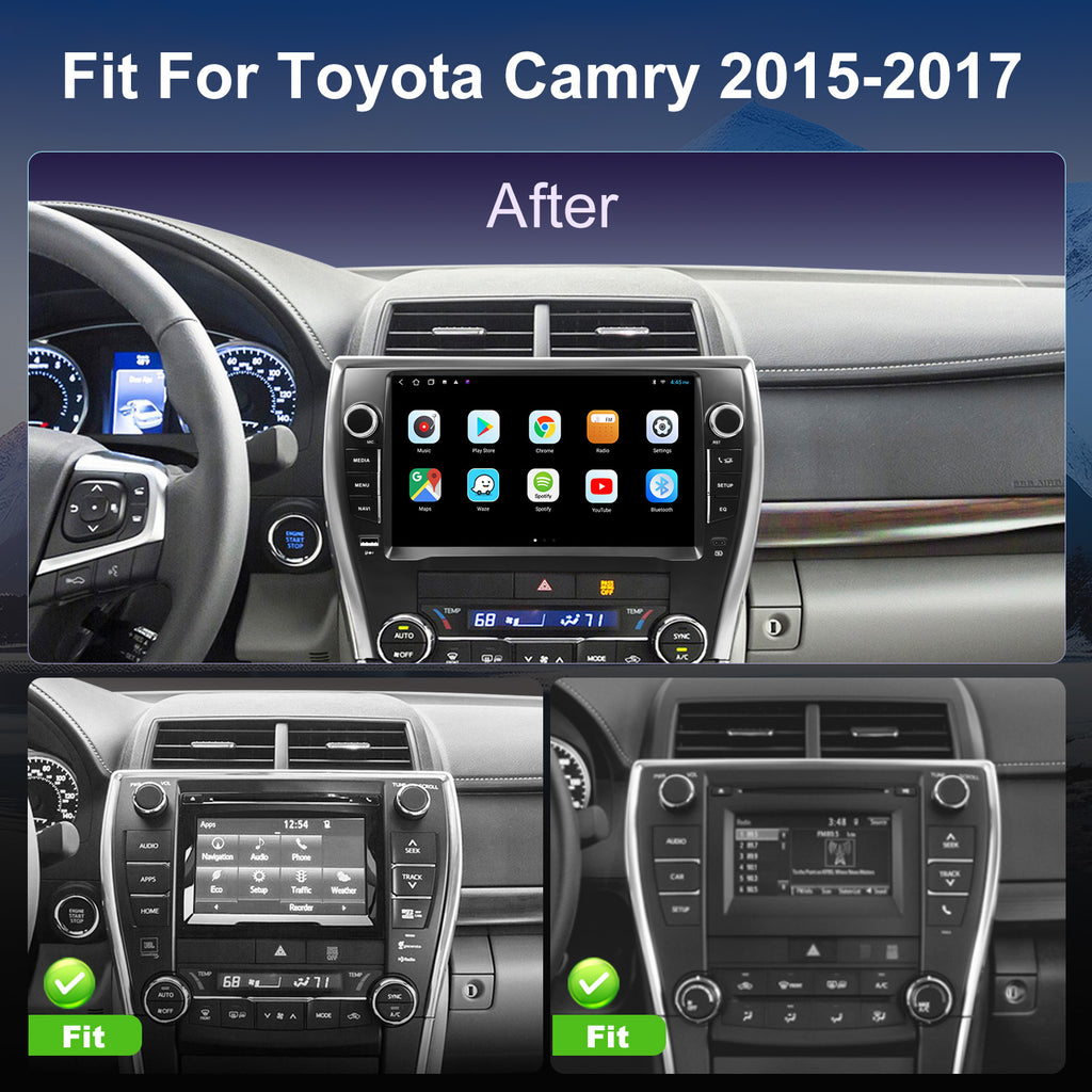 For Toyota Camry 2015-2017 Radio upgrade,9-inch QLED  8-Core CPU,touch screen Stereo,Wireless CarPlay & Android Auto,keep OEM Controls