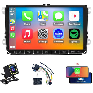 For Volkswagen Golf 2004-2013 Radio Replacement, 9 inch QLED 8-Core CPU, touch screen Stereo,Wireless CarPlay & Android Auto, keep OEM Controls, Free backup camera