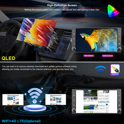 For Nissan Titan 2013-2015 Radio upgrade, 7-inch QLED 8-Core CPU, touch screen Stereo, Wireless CarPlay & Android Auto, Free Backup Camera, keep OEM Controls