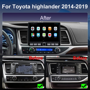 For Toyota Highlander 2014-2019 Radio upgrade,10.2-inch QLED 8-Core CPU,touch screen Stereo,Wireless CarPlay & Android Auto,keep OEM Controls