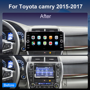 For Toyota Camry 2015-2017 Radio upgrade,10.2-inch QLED  8-Core CPU,touch screen Stereo,Wireless CarPlay & Android Auto,keep OEM Controls