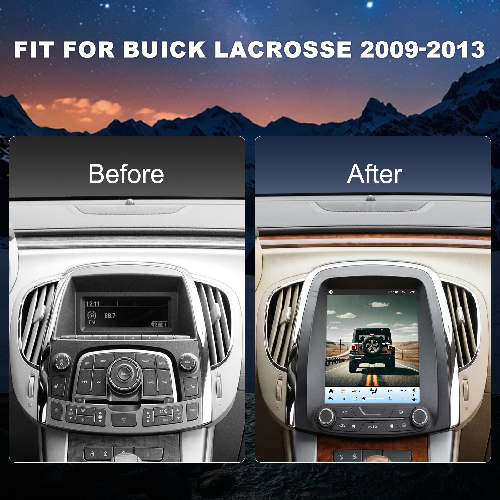 Buick Lacrosse Radio upgrade 2009-2013 CarPlay Stereo Screen - Topdisplay 2009 2010 2011 2012 2013 Replacement Headunit Apple Android Auto Accessories Pantalla Estéreo