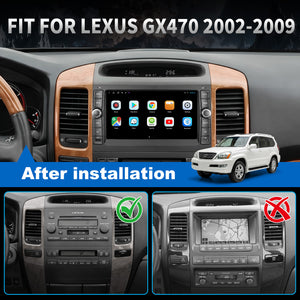 Ford Lexus GX470 Radio upgrade 2002-2009 CarPlay Stereo Screen - Topdisplay 2002 2003 2004 2005 2006 2007 2008 2009 Lexus Replacement Headunit Apple Android Auto Accessories Pantalla Estéreo