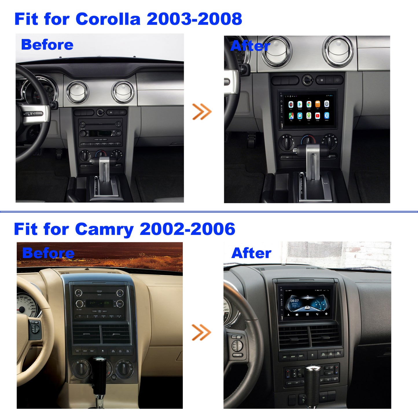 For Ford Explorer 2006-2010 Radio upgrade,7-inch QLED 8-Core CPU,touch screen Stereo,Wireless CarPlay & Android Auto,Free camera