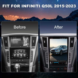 Infiniti Q50L Radio upgrade 2015-2023 CarPlay Stereo Screen-Topdisplay 2015 2016 2017 2018 2019 2020 2021 2022 2023 Infiniti Q50L Replacement Headunit Apple Android Auto Accessories Pantalla Estéreo