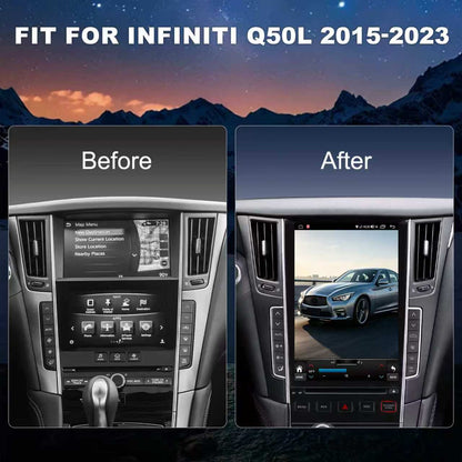 Infiniti Q50L Radio upgrade 2015-2023 CarPlay Stereo Screen-Topdisplay 2015 2016 2017 2018 2019 2020 2021 2022 2023 Infiniti Q50L Replacement Headunit Apple Android Auto Accessories Pantalla Estéreo