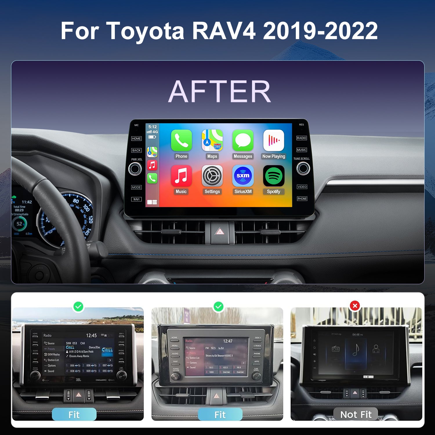 Toyota RAV4 radio 2019-2022 Upgrade CarPlay Screen- Topdisplay