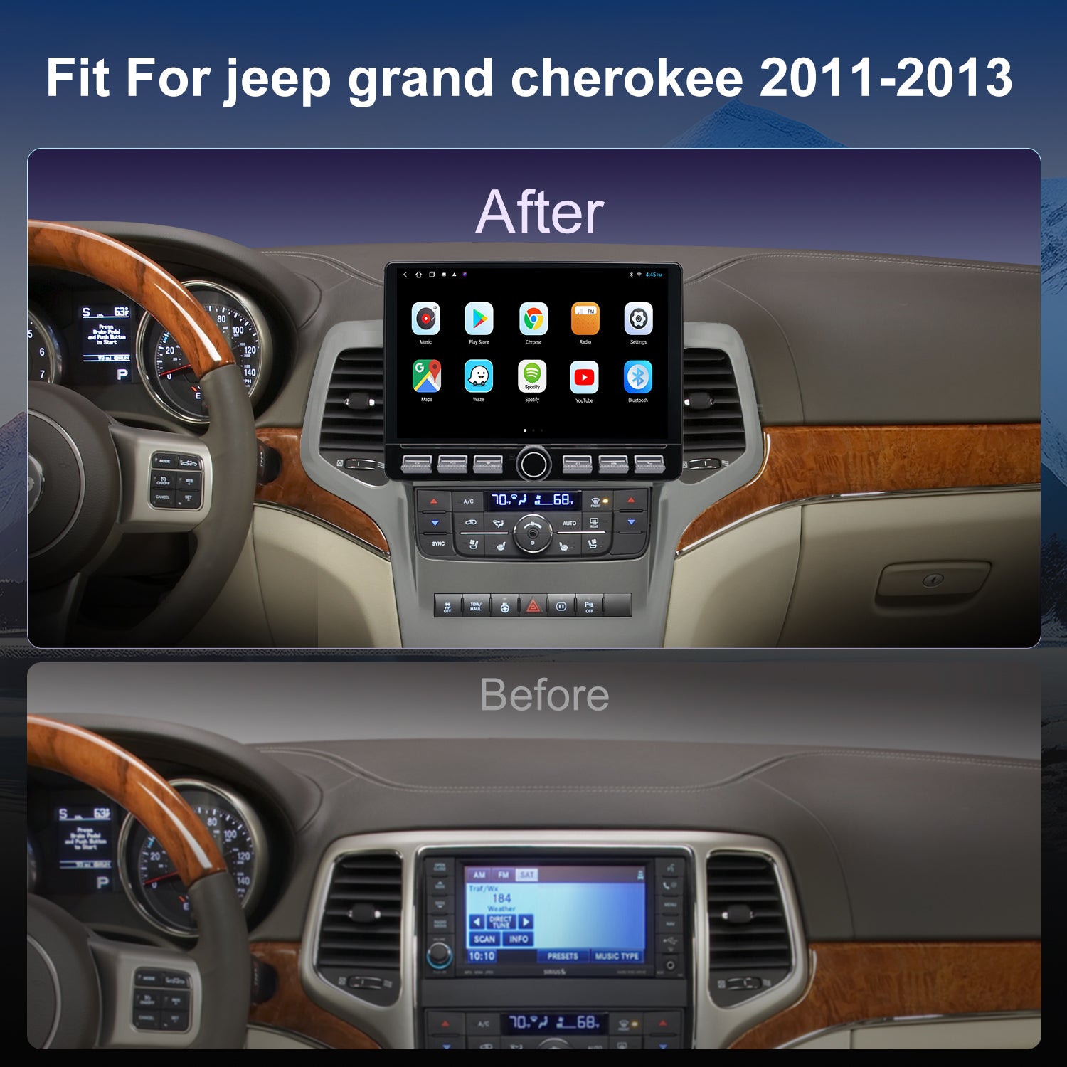 Jeep Grand Cherokee 2011 2012 2013 Car Radio Touch screen