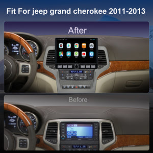 For Jeep Grand Cherokee 2011-2013 Radio upgrade,10.2-inch QLED 8-Core CPU,touch screen Stereo,Wireless CarPlay & Android Auto,Free camera