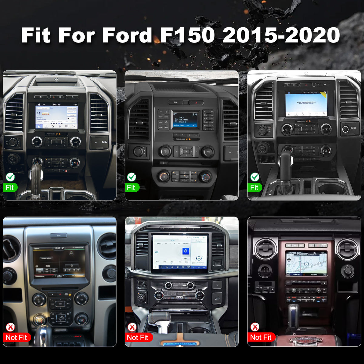 For Ford F150 2015-2020 Radio upgrade, 13-inch QLED 8-Core CPU, touch screen Stereo, Wireless CarPlay & Android Auto, keep OEM Controls